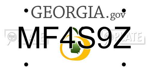 MF4S9Z Georgia License Plate