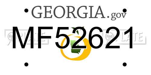 MF52621 Georgia License Plate