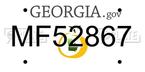 MF52867 Georgia License Plate