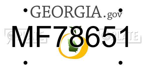 MF78651 Georgia License Plate