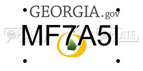 MF7A5I Georgia License Plate