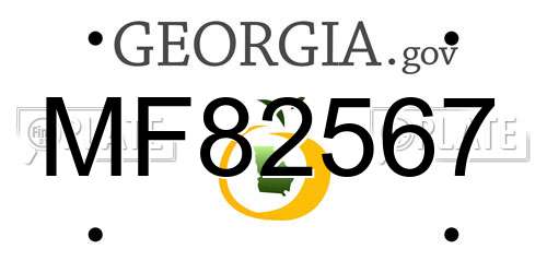 MF82567 Georgia License Plate