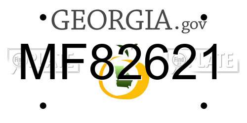 MF82621 Georgia License Plate