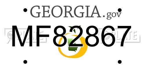 MF82867 Georgia License Plate