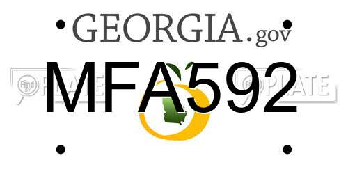 MFA592 Georgia License Plate