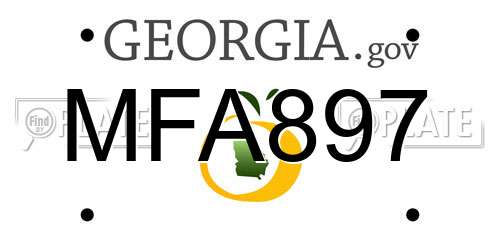 MFA897 Georgia License Plate