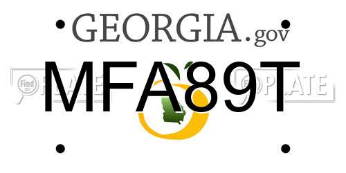 MFA89T Georgia License Plate