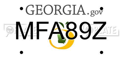 MFA89Z Georgia License Plate