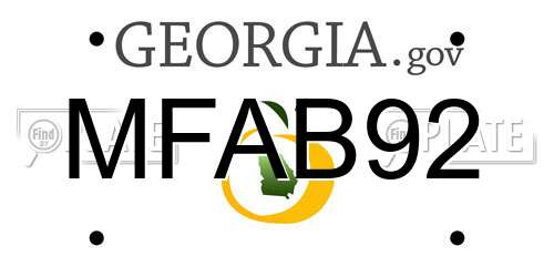 MFAB92 Georgia License Plate