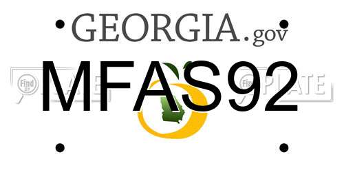 MFAS92 Georgia License Plate