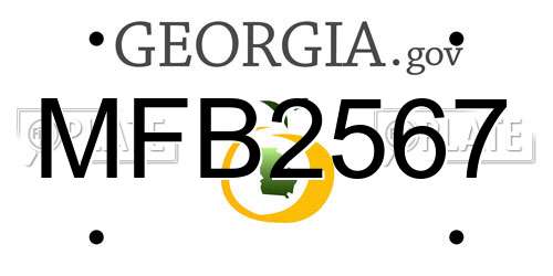 MFB2567 Georgia License Plate