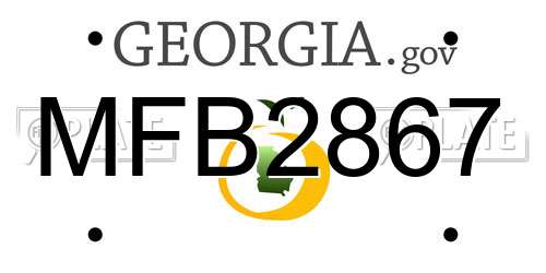 MFB2867 Georgia License Plate