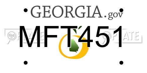 MFT451 Georgia License Plate