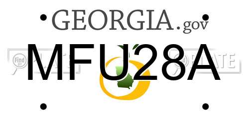 MFU28A Georgia License Plate