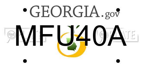 MFU40A Georgia License Plate