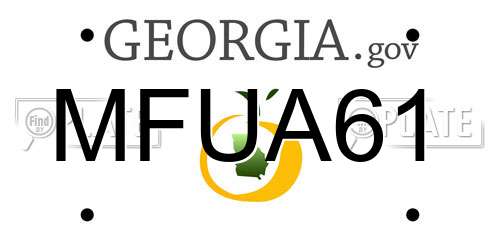 MFUA61 Georgia License Plate