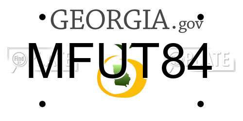 MFUT84 Georgia License Plate