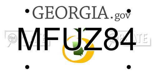 MFUZ84 Georgia License Plate