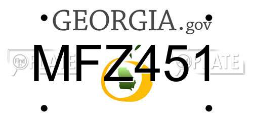 MFZ451 Georgia License Plate