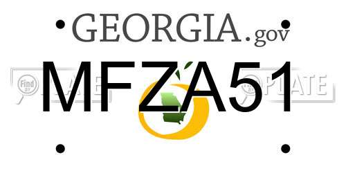 MFZA51 Georgia License Plate