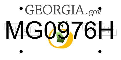 MG0976H Georgia License Plate