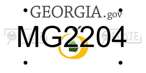 MG2204 Georgia License Plate