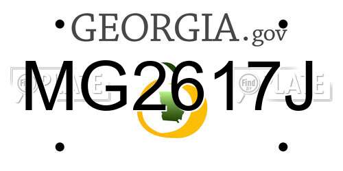 MG2617J Georgia License Plate