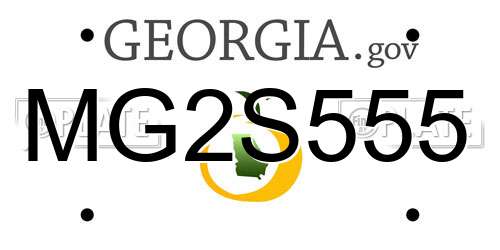 MG2S555 Georgia License Plate