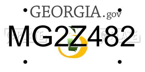 MG2Z482 Georgia License Plate