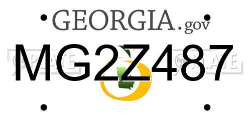 MG2Z487 Georgia License Plate