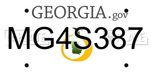 MG4S387 Georgia License Plate
