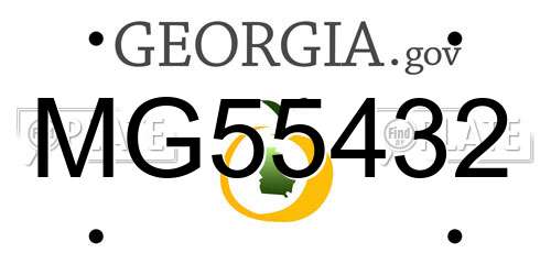 MG55432 Georgia License Plate