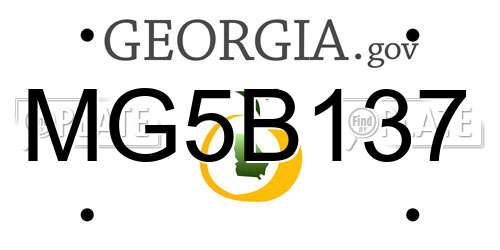 MG5B137 Georgia License Plate