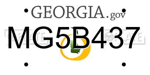 MG5B437 Georgia License Plate