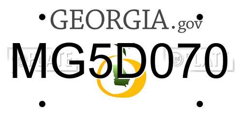 MG5D070 Georgia License Plate