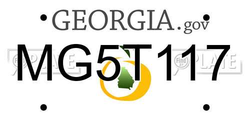MG5T117 Georgia License Plate