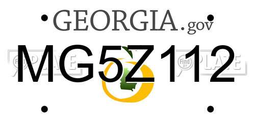 MG5Z112 Georgia License Plate