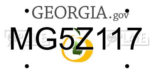 MG5Z117 Georgia License Plate