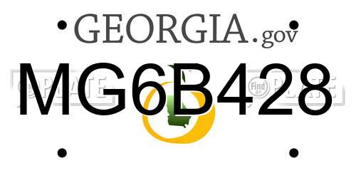 MG6B428 Georgia License Plate