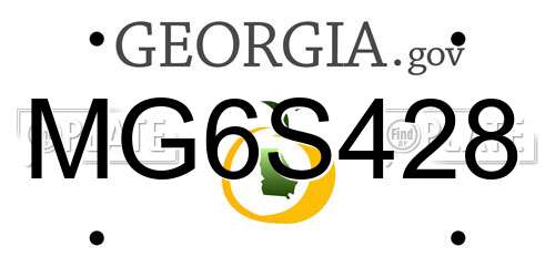 MG6S428 Georgia License Plate