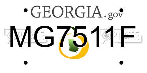 MG7511F Georgia License Plate