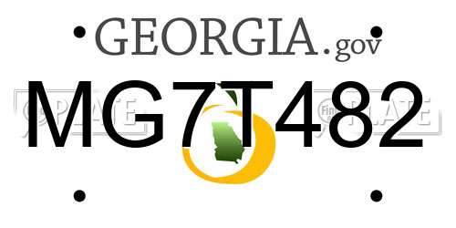 MG7T482 Georgia License Plate