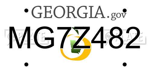 MG7Z482 Georgia License Plate