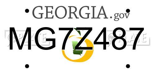 MG7Z487 Georgia License Plate