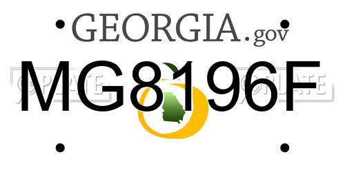 MG8196F Georgia License Plate