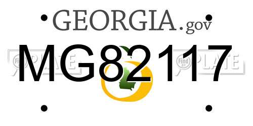 MG82117 Georgia License Plate