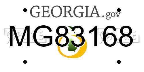 MG83168 Georgia License Plate