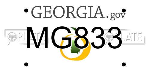 MG833 Georgia License Plate