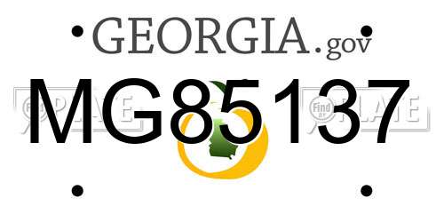 MG85137 Georgia License Plate