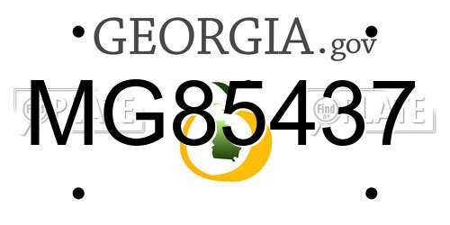 MG85437 Georgia License Plate